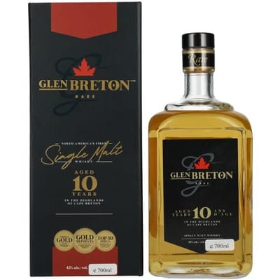 Glen Breton Rare 10 Years Old Canada's First Single Malt Whisky 43% Vol. 0,7l in geschenkverpakking