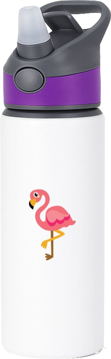 Hacebo® - Flamingo's waterfles met rietje paars - Flamingo - Dieren liefhebbers - Vogels - dieren - dierendag - water fles - 650ML