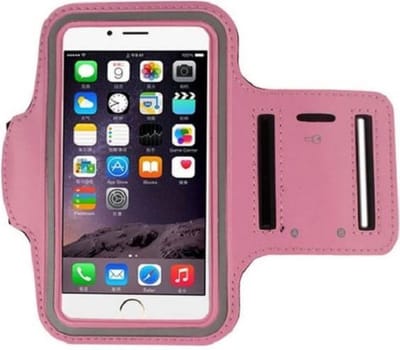 Sport Armband - Universeel - Verstelbaar - Hardlooparmband - Spatwaterdicht - Bescherming - Lichtgewicht - 85 x 165 mm (5,5 inch) - Roze