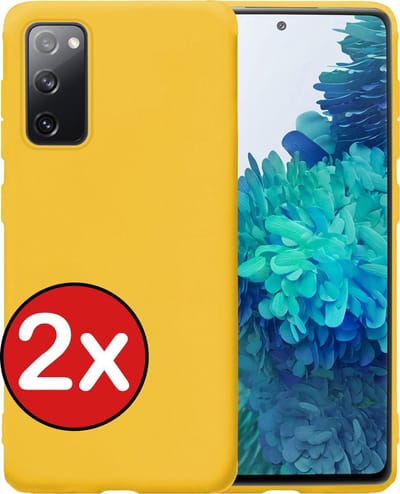 Hoesje - 2 Stuks - Geschikt voor Samsung Galaxy S20 FE - Sterk & Shockproof - Telefoonhoes - Back Cover - Case Siliconen - Telefoon Hoes - Geel