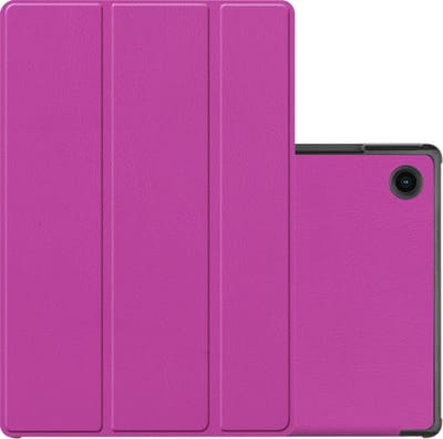 Hoes - Geschikt voor Samsung Galaxy Tab A8 - Dun & Stevig - Trifold Bookcase - Hard Cover - Hardcover Book Case - Tablet Hoesje - Paars