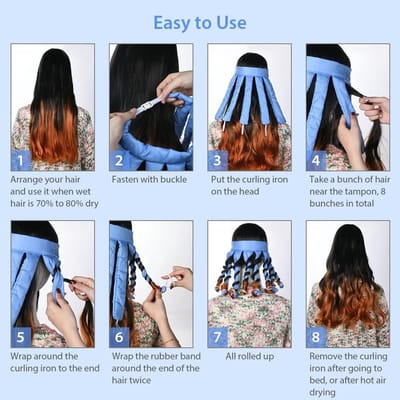 Zachte Zijde Haarrollers voor Krullen zonder Hitte, Ideaal voor Lang en Middellang Haar, Perfect voor Nachtelijk Gebruik en DIY Haarstyling
