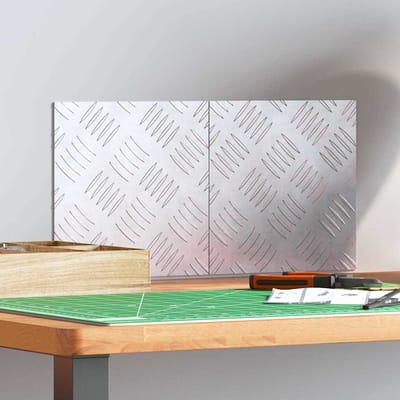 vidaXL - Trapmatten - 2 - st - 20 - x - 20 - cm - Zilver - Aluminium - Vierkant