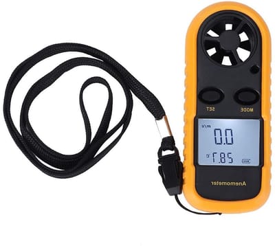 Digitale Windsnelheidsmeter - Anemometer Temperatuurtester - Buitenmetingen Verrichten - Hoge Nauwkeurigheid Zesbladig - 03-30 m/s - Zwart