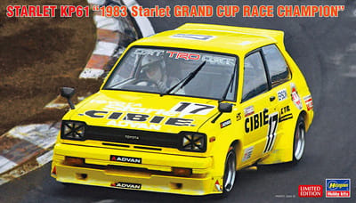 Hasegawa Modelbouwpakket Auto - 20796 Toyota Starlet KP61 1983 Starlet Grand Cup R Champion - Japanse Rauto Plastic - 1:24 - Modelbouw