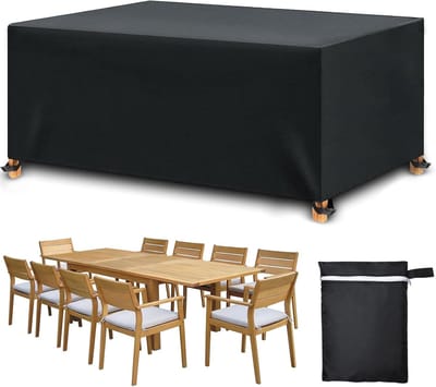 Famanu – Tuinmeubelhoes - 213x132x74 CM - Tuinmeubelhoes Koud - 420D Oxford Doek Tuintafelhoes Rechthoekige Beschermhoes Voor Tafels - Stoelen - Banken - Ademend - Scheurbestendig