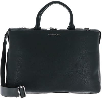 MANDARINA DUCK Leren handtas shopper met laptopvak Mellow Urban Handbag Pine Green donkergroen