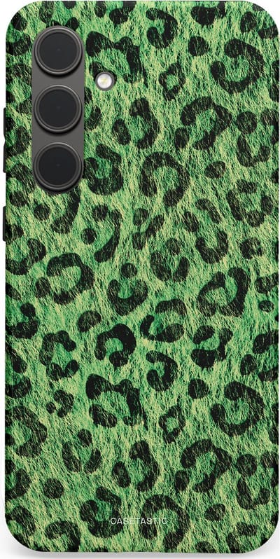 Casetastic hoesje geschikt voor Samsung Galaxy S24 Plus - Dubbellaagse bescherming - Groene Panterprint - Fashion Case - Donkergroen Zwart