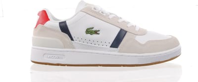 LACOSTE T-Clip Leather - Heren Sneakers Schoenen Leer Wit 740SMA0048407 - Maat EU 40 UK 6.5