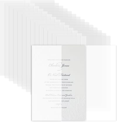 SnelShoppen - 38 stuks Uitnodiging Parchment Papier 13x18cm Prefolded Translucent voor Bruiloft, Baby Shower, Verjaardag en Meer