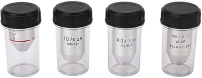 Allecto - Achromatisch Objectief - Microscoop Objectief - Geavanceerde Optiek - Geschikt voor Biologische Microscopen - 4X 10X 40X 100X