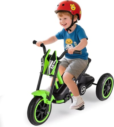 Kinderdriewieler - Kleine fiets - Buiten spelen - Stabiel driehoekframe - 79x43x51 cm - Groen