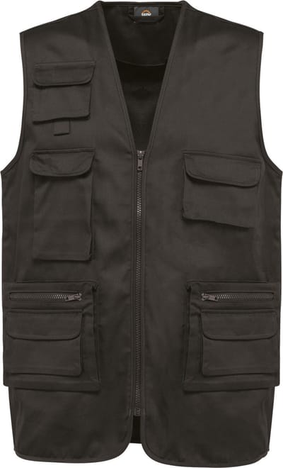 WK. Designed To Work Gevoerd unisex gilet in polykatoen met veel zakken WK609 - Dark Grey - L