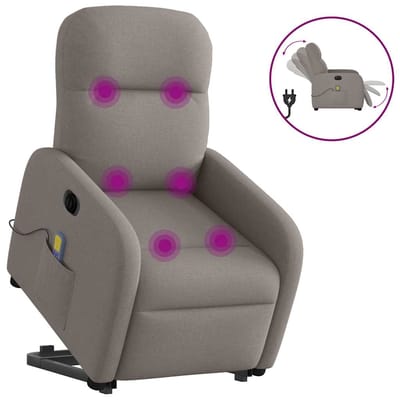 vidaXL - Sta-op-massagestoel - elektrisch - verstelbaar - stof - taupe