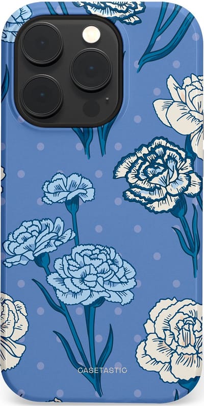 Casetastic hoesje geschikt voor Apple iPhone 14 Pro - MagSafe - Dubbellaagse bescherming - Anjer melange - Fashion Case - Lavendel Petrol Zilver