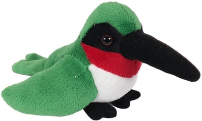 Pia Soft Toys Knuffeldier Kolibri vogel - zachte pluche stof - groen - kwaliteit knuffels - 13 cm - Tropische vogels