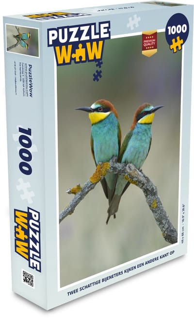 Puzzel Twee schattige Bijeneters kijken een andere kant op - Legpuzzel - Puzzel 1000 stukjes volwassenen
