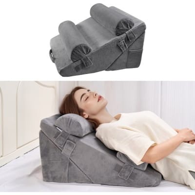 VEVOR Wigkussen, orthopedische bedwigset van 4 stuks, ondersteuning voor armen, benen, nek en schouders, kussen na een operatie voor rugpijn, brandend maagzuur, verlichting van snurken, rechtop zitten in bed