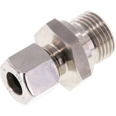 G 1/2'' Buitendraad x 10L RVS Rechte Snijring Koppeling 315 Bar DIN 2353 - FL2S-MC-ST-012G-10-L