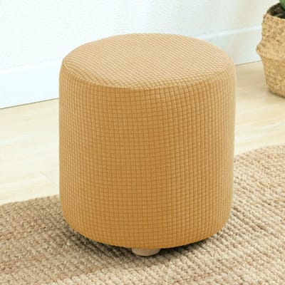 Ronde Krukhoes Dikke Elastische Ronde Stoelhoezen Effen Kleur Eenvoudige Stoelhoes Woonkamer Stoelbeschermer Huishoudelijk Product 1PC