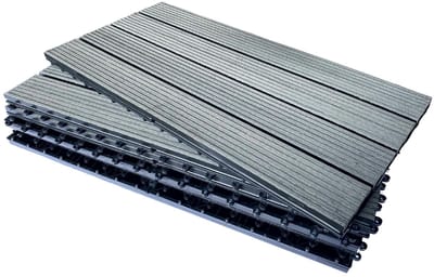 Composiet Terrastegels - Balkon Vloer - Tuin & Buiten - Eenvoudig Kliksysteem - 60x30cm - Grijs