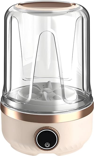 Draagbare Ondergoedwasmachine, Met Drie Reinigingsmodi En Led Smart Display, Mini-wasmachine Met 2 Liter Capaciteit, Voor Appartementen Dorm Rv Travel(Size:6.02 * 6.02 * 9.05in,Color:Kaki)