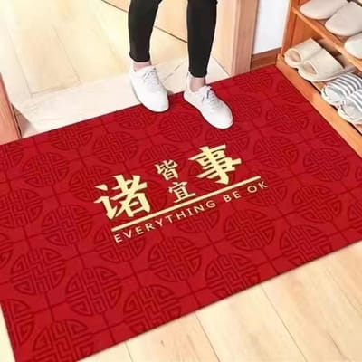 Het Huis Heeft Een Bruiloft Bruiloft Tapijt Nieuw Huis Deur Portaal Vloermat Badkamer Keuken Kristal Fluweel Zacht en Gemakkelijk Schoon Te Maken Crystal Velvet 50 * 80cm white