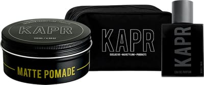 The Exclusive Hairstyle Deal KAPR Matte Pomade 135 ml en parfum 50 ml incl gratis toilettas