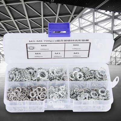 Dailygoods- Pakking Borgringen Set 700 Stuks - M3/M4/M5/M6/M8 - Verzinkt Materiaal - Corrosieweerstand - Duurzaam Gebruik - Geschikt voor Apparaten