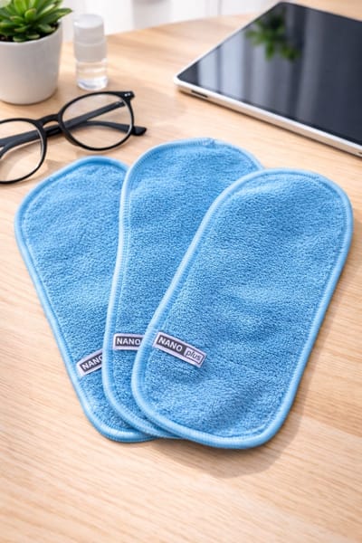 3x Nanoplus Brillendoekjes/Nanodoek/Brilpoetsdoekjes/Blauw