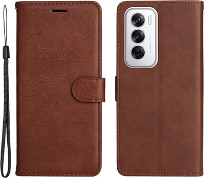 Coverup Hoesje - Geschikt voor OPPO Reno12 Hoesje - Coverup Book Case - Bruin