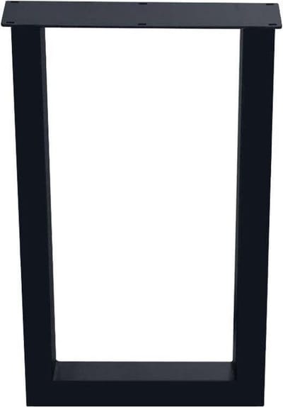 FLE - Stalen U tafelpoot zwart gepoedercoat 60 bij 8 cm en hoogte 100 cm (koker 8 x 8 cm) - barpoot - tafelpoot