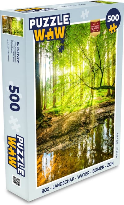 Puzzel Bos - Landschap - Water - Bomen - Zon - Groen - Natuur - Legpuzzel - Puzzel 500 stukjes