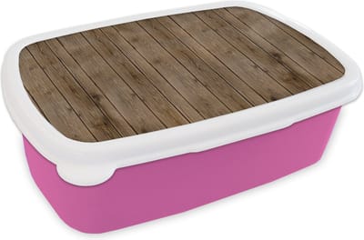 Broodtrommel Roze - Lunchbox - Brooddoos - Hout - Natuur - Patronen - 18x12x6 cm - Kinderen - Meisje