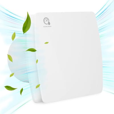 Afvoerventilator met Vochtsensor - Badkamerventilator - Vochtige Ruimtes - Automatische Vochtregeling - 100 mm - Wit
