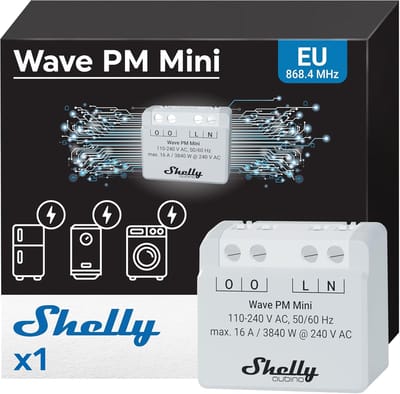 Slimme Z-Wave Energiemeter 1 Kanaal 16A – Energieverbruik Monitoren via App en Slimme Scènes