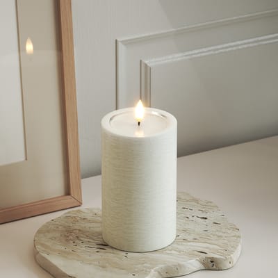 DeLuxe Homeart Kaars Unique 7,5x12,5cm Wit UNI0005