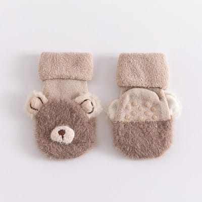 Peuter Sokken Pasgeboren Baby Winter Dikke Herfst Badstof Katoen Meisje Baby Skidproof Vloersokken Kids Cartoon Sokken M gray