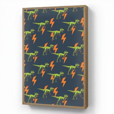 Nachtlampje 70x100 cm - Kinder lamp - Bliksemschichten - Oranje - Dinosaurussen - Tafellamp kinderkamer draadloos - Slaapkamer lampje - Bedlamp kinderen - Kinderlampje - Wandlamp babykamer - Nachtlampjes
