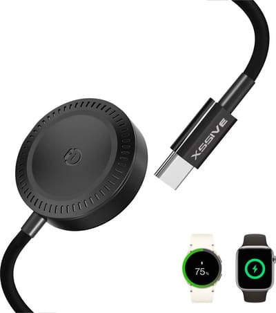 2 in 1 Draadloze Oplader geschikt voor Apple Watch 1 t/m 10 SE Ultra & Samsung Galaxy Watch 4 5 6 7 Oplaadkabel 1 Meter - Omkeerbaar Ontwerp - 1 Meter