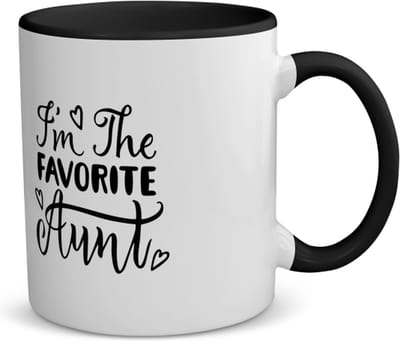 Akyol - favoriete tante koffiemok - theemok - zwart - Tante - uw tante - liefste tante - verjaardag - cadeau - kado - bedankje - 350 ML inhoud