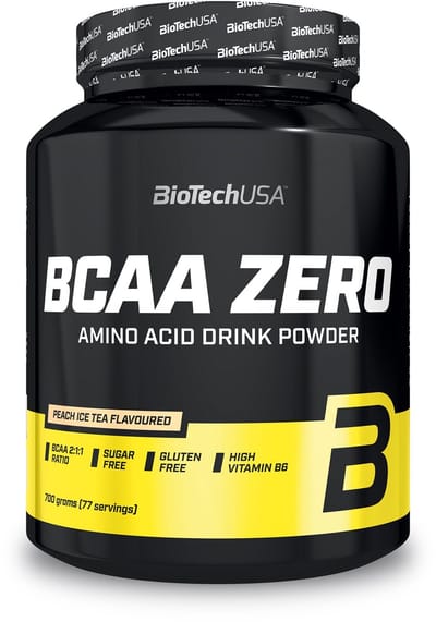 BioTechUSA BCAA Zero | Essentieel aminozuur poeder | 6g BCAA met instant L-leucine | Veganistisch | Suikervrij, Lactosevrij, Glutenvrij, 700 g, Perzik Ice Tea