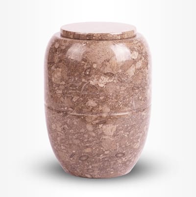 Natuursteen Urn Groot 3,7 liter Bruin Grijs - Urn voor Menselijke As - Crematie Urn voor As Volwassenen