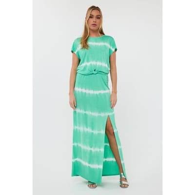 EsQualo Skirt Tie Dye Green Maat: M | Maxi Rokken Outlet | Dames | Groen