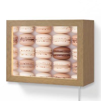 Wandlamp 20x15 cm - Oplaadbaar - Macarons - Beige - Bruin - Wandlampen binnen woonkamer - Slaapkamer lamp met kabel - Decoratieve nachtlamp - Vloerlamp snoer
