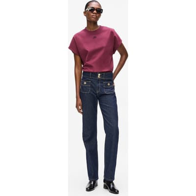 Karl Lagerfeld Retro Straight Denim Pants Dark Blue Denim Taglia: W26 | Jeans straight fit Outlet | Donna | Blu