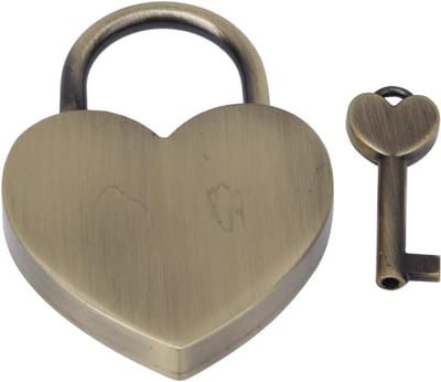 Hartvormige Hangslot - 1.8 x 2.3in Mini Lock met Sleutels - Gepolijst Metaal Slot voor Bagage - Handtas - Dagboek - Sieradendoos