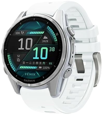 By Qubix - Geschikt voor Garmin bandje - 20mm Quickfit - Siliconen bandje - Wit - Geschikt voor Garmin Fenix 7s/6s/5s / Instinct 2s / Epix Pro Gen 2 (42mm)