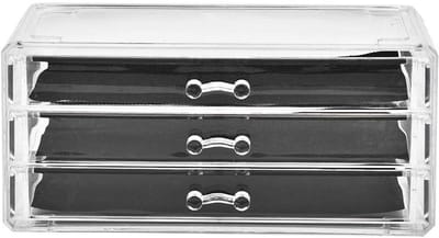 Cosmetische Opbergdoos - Make-up Organizer - Bureau Opruimen - Drie Laags Ontwerp - 27 x 16 x 19 cm - Helder