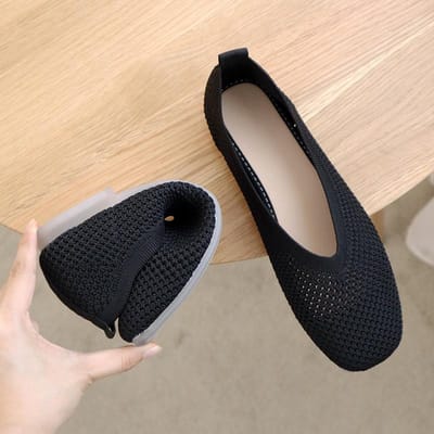 Fangtou Granny Shoes Nieuwe damesschoenen met zachte zolen, uitgeholde casual schoenen, platte zool enkele schoenen 35 gray